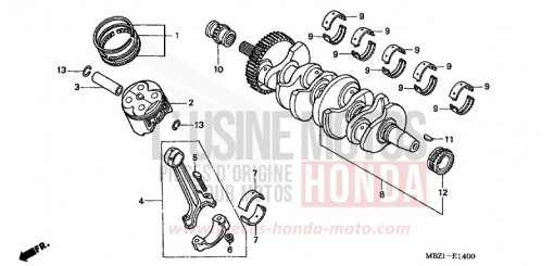 VILEBREQUIN/PISTON CB600F22 de 2002